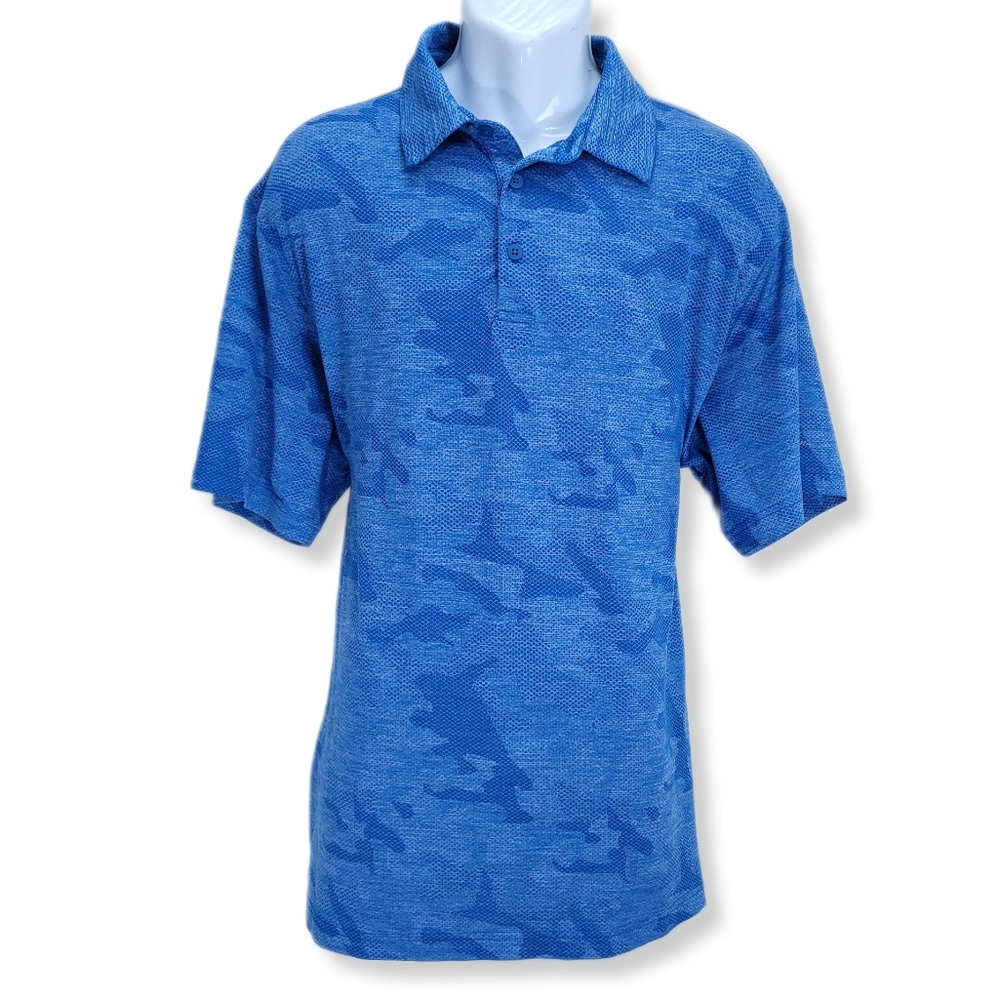 Walter Hagen Mens XXL Polo Shirt Blue Short Sleeve Pullover Stretch Golf